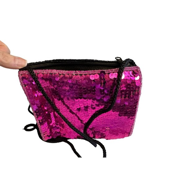 Vintage sequin fuchsia purse for prom or any other special occasion - Picture 2 of 5